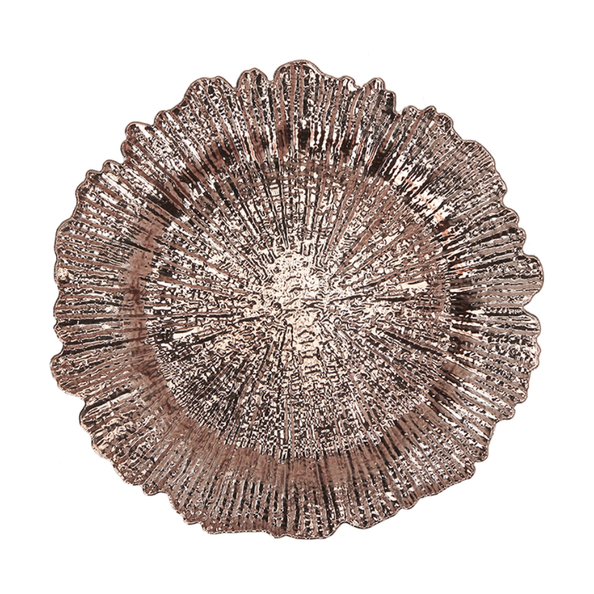 13" Reef Plastic Charger Plate Rose Gold